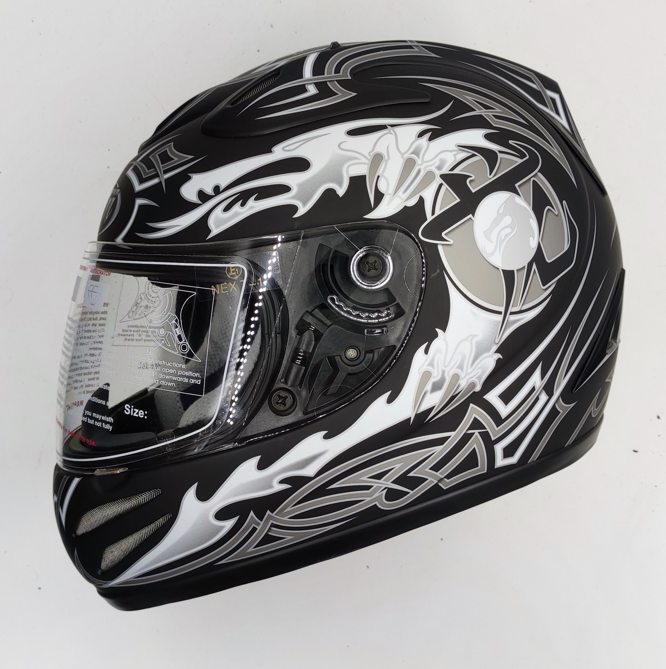 Integral Fibra y Carbono Animal Negro Mate Blanco – Jeb's Helmets